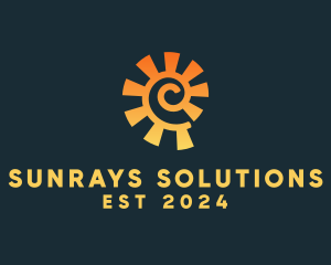 Swirl Sunray Power Plant  logo design