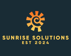 Swirl Sunray Power Plant  logo design