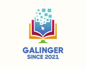 Reading - Digital Learning Book logo design