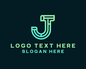 Modern Path Maze Letter J Logo