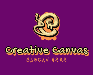 Graffiti Art Letter C logo design