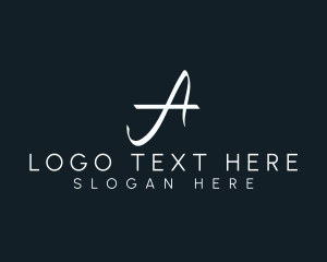 Letter A - Handwritten Cursive Signature logo design