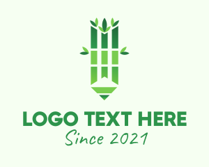 Writing - Organic Bamboo Pencil logo design