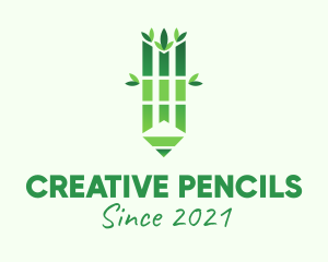 Organic Bamboo Pencil logo design