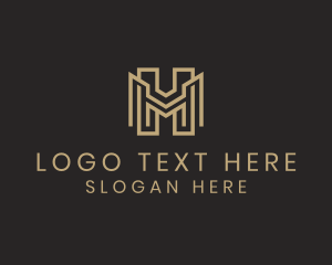 Accounting - Geometric Monogram Letter MH logo design