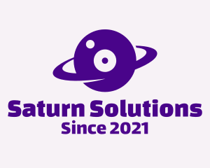 Saturn - Planet Eye Orbit logo design