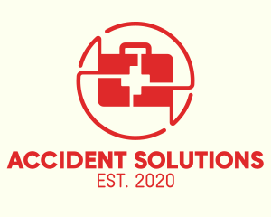 Accident - Red Medical Emergency Kit logo design