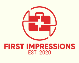 Red Medical Emergency Kit logo design