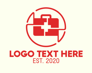 First Aid Kit - Red Medical Emergency Kit logo design