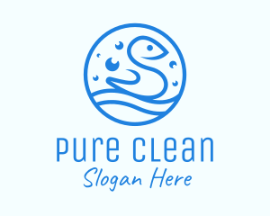 Cleanser - Blue Bubbly Bird logo design
