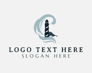 Watchtower - Seaside Lighthouse Tower logo design