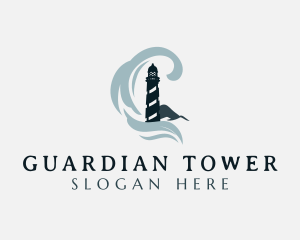 Watchtower - Seaside Lighthouse Tower logo design