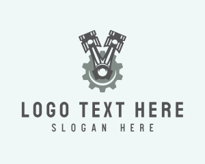 Gear - Piston Gear Mechanic logo design