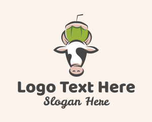 Cattle - Cow Fresh Coconut logo design