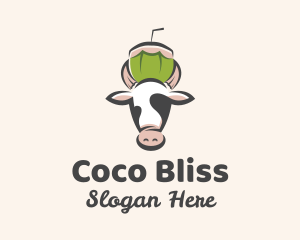 Cow Fresh Coconut  logo design