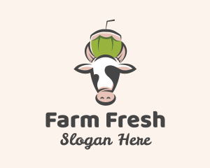 Cow Fresh Coconut  logo design
