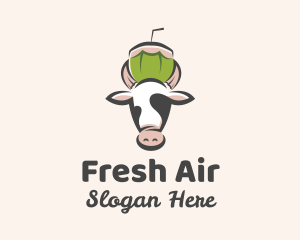 Cow Fresh Coconut  logo design