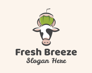 Cow Fresh Coconut  logo design