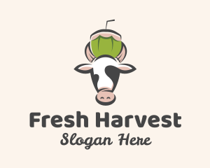 Cow Fresh Coconut  logo design