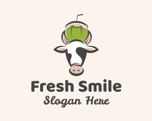 Cow Fresh Coconut  logo design