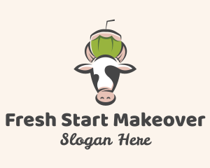 Cow Fresh Coconut  logo design