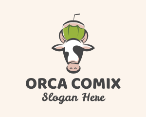 Fresh - Cow Fresh Coconut logo design