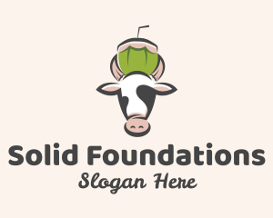 Animal Conservation - Cow Fresh Coconut logo design