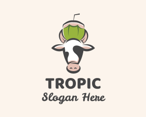 Cow Fresh Coconut  logo design