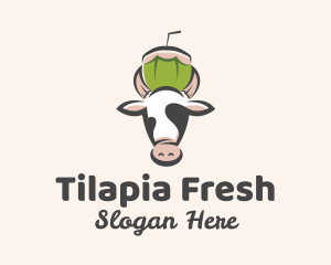 Cow Fresh Coconut  logo design