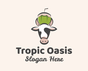 Tropic - Cow Fresh Coconut logo design