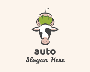 Dairy Product - Cow Fresh Coconut logo design