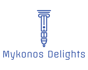 Mykonos - Blue Pillar Vape logo design