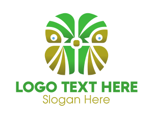 Green Eye - Abstract Green Owl logo design