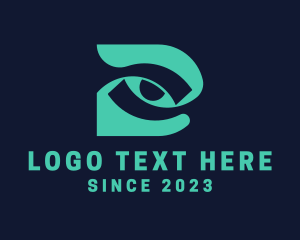 Teal - Eye Gaming Letter D logo design