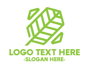 Organic - Green Geometric Leaf logo design