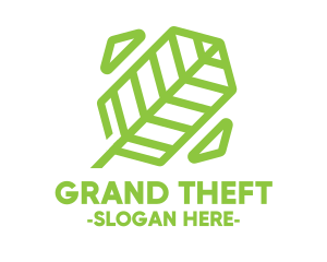 Green Man - Green Geometric Leaf logo design