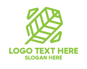 Green Geometric Leaf Logo