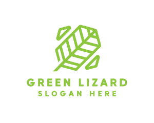 Green Geometric Leaf logo design