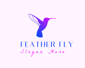 Hummingbird Gradient Silhouette logo design