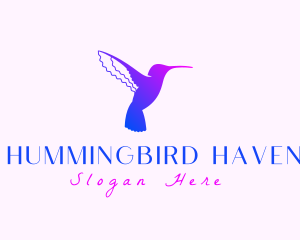 Hummingbird Gradient Silhouette logo design