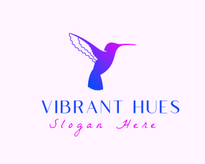 Hummingbird Gradient Silhouette logo design