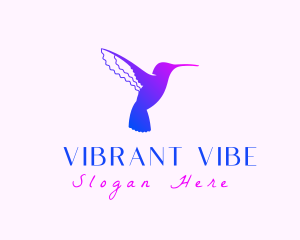 Hummingbird Gradient Silhouette logo design