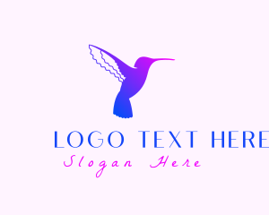 Parrot - Hummingbird Gradient Silhouette logo design