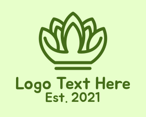 Tiara - Green Plant Crown logo design