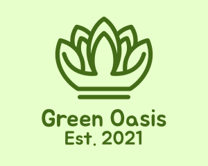 Green Plant Crown  logo design