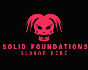 Rock Band - Woman Punk Skull logo design