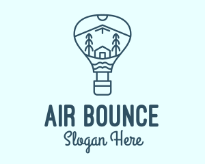 Blue Hot Air Balloon logo design