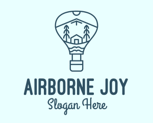 Blue Hot Air Balloon logo design