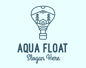 Float - Blue Hot Air Balloon logo design