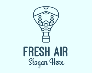 Blue Hot Air Balloon logo design